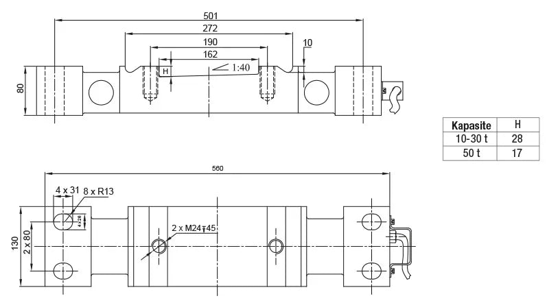 Baykon BY538 Double Ended Shear Beam Load Cell
