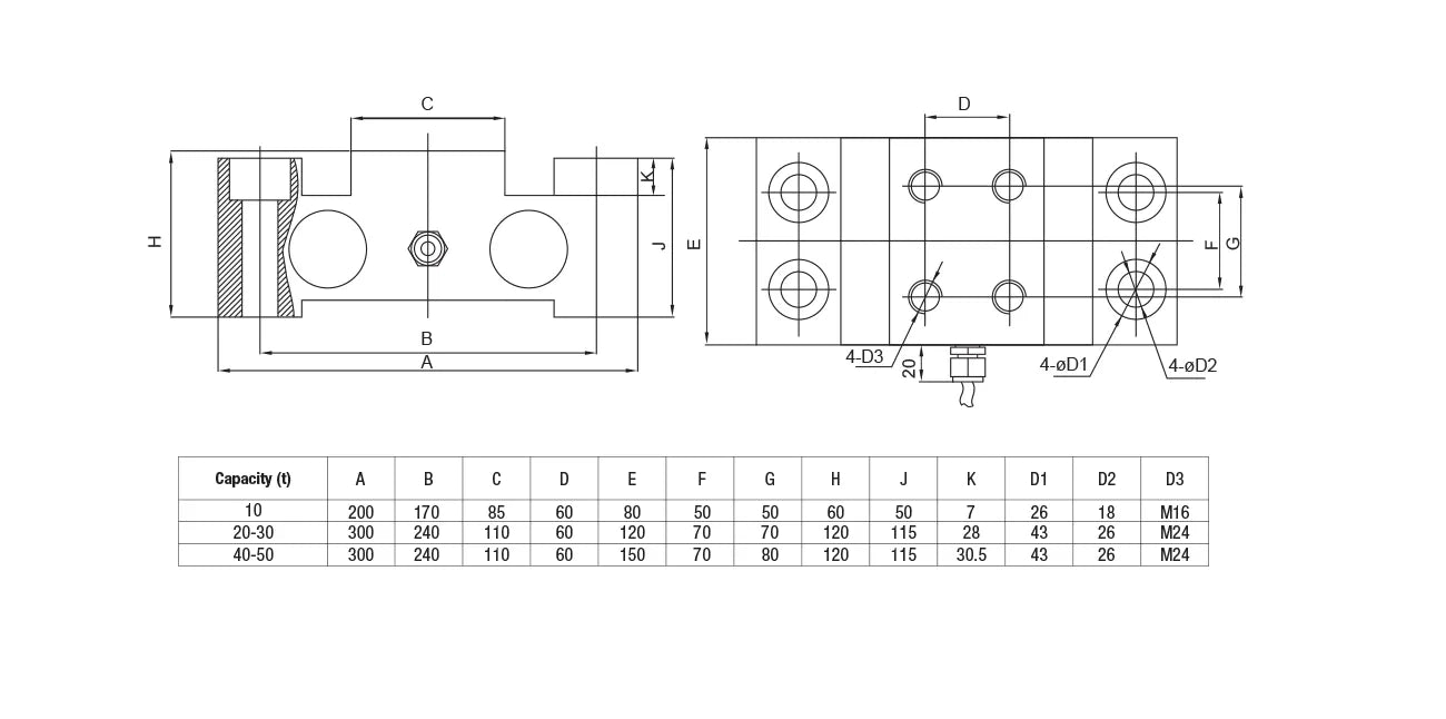 Baykon BY550 Double Ended Beam Load Cell