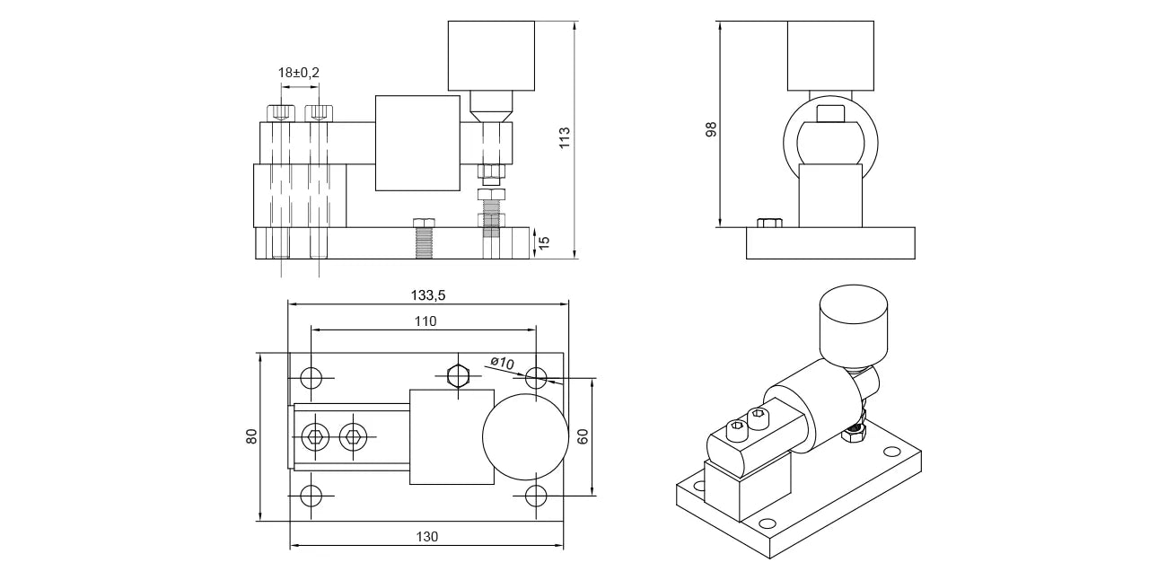 Baykon LA66/200C Weigh Module for Bending Beam Load Cells